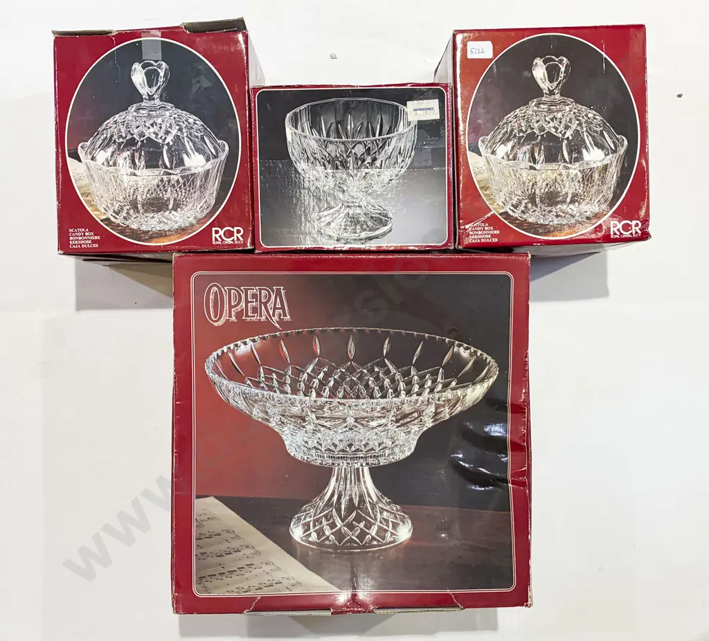 Qty of Assorted Boxed Crystal and Glass Ware Image 1++
