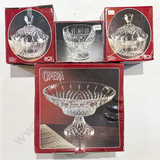 Qty of Assorted Boxed Crystal and Glass Ware