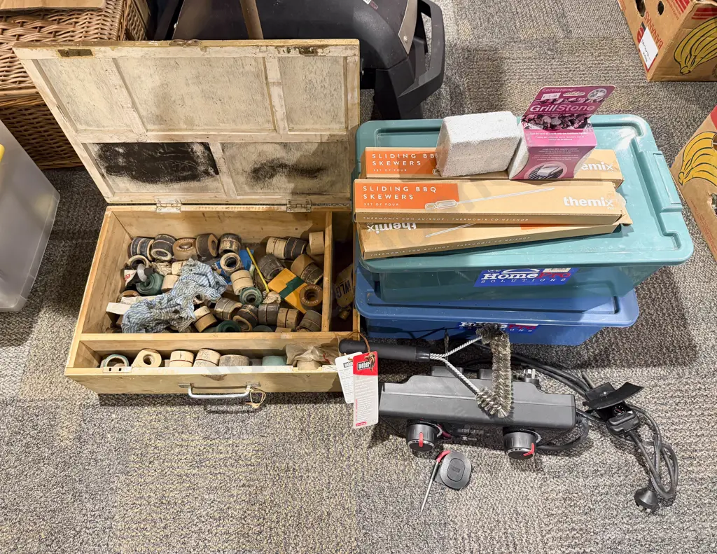 Vintage Workbox with Assorted Vintage Wheels Image 1++