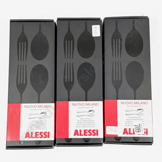 Three Boxed Alessi Two Piece Fork and Spoon Cutlery Sets
