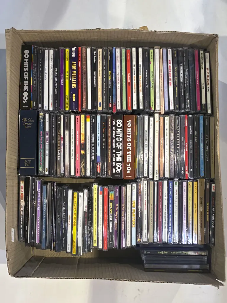 Boxed Qty of Assorted CD's and DVD's Image 1++