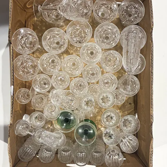Box Qty of Assorted Crystal and Glass Ware