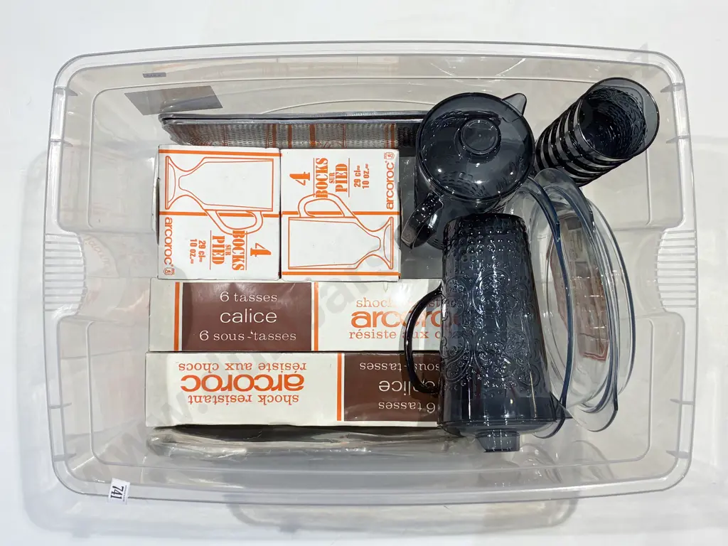 Qty of Assorted Including boxed Glass Ware Together with Plastic Lemonade Set Image 1++