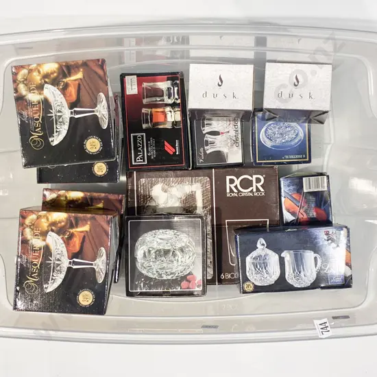 Qty of Assorted Boxed Glassware and Crystal