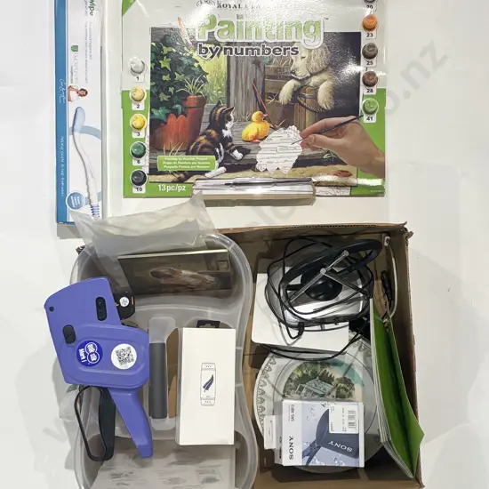 Box Qty of Assorted Including Label Maker Boxed Speaker Etc