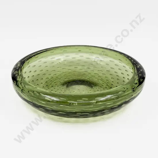 white Fires Heavy Art Glass Bowl