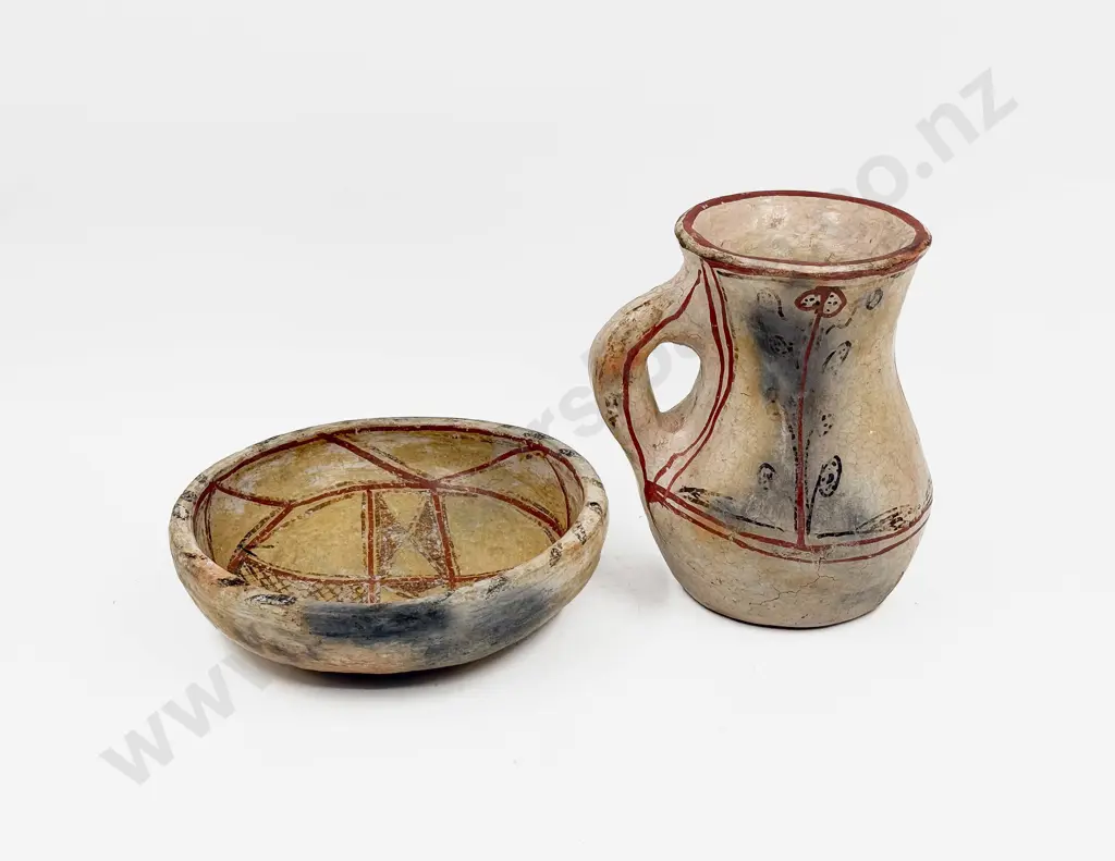 Pre Columbian Pottery Vase and Bowl Image 1++