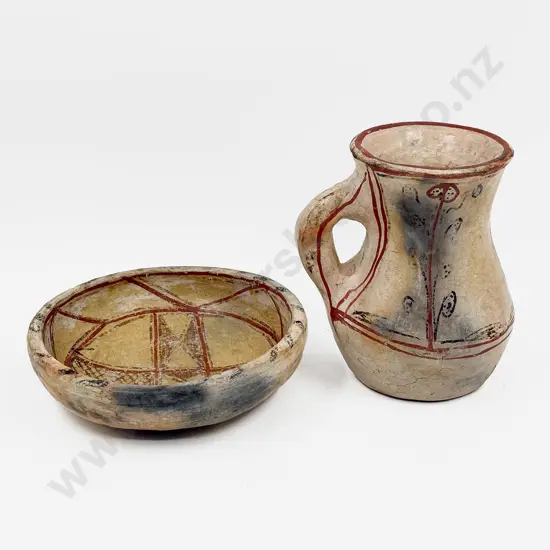 Pre Columbian Pottery Vase and Bowl