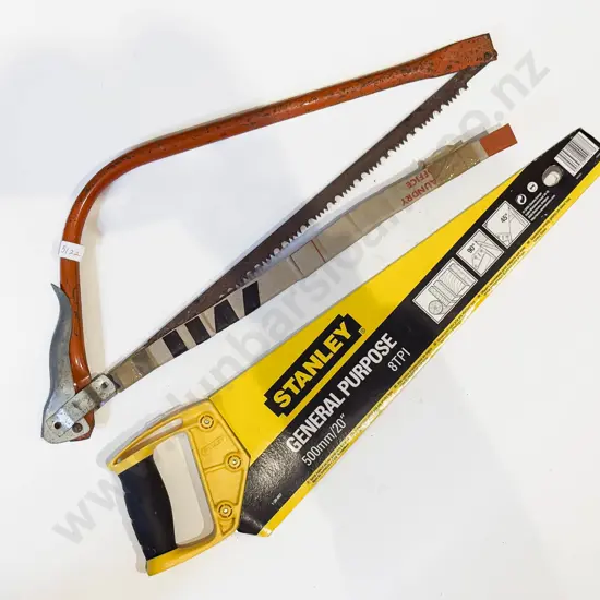 'As New' Stanley Hand Saw Together with Other Saw