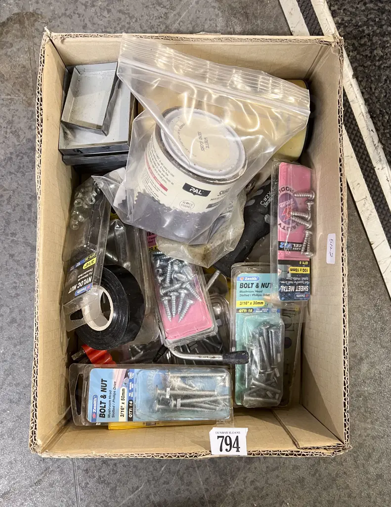 Box Qty of Assorted Screws Drill Bits Etc Image 1++