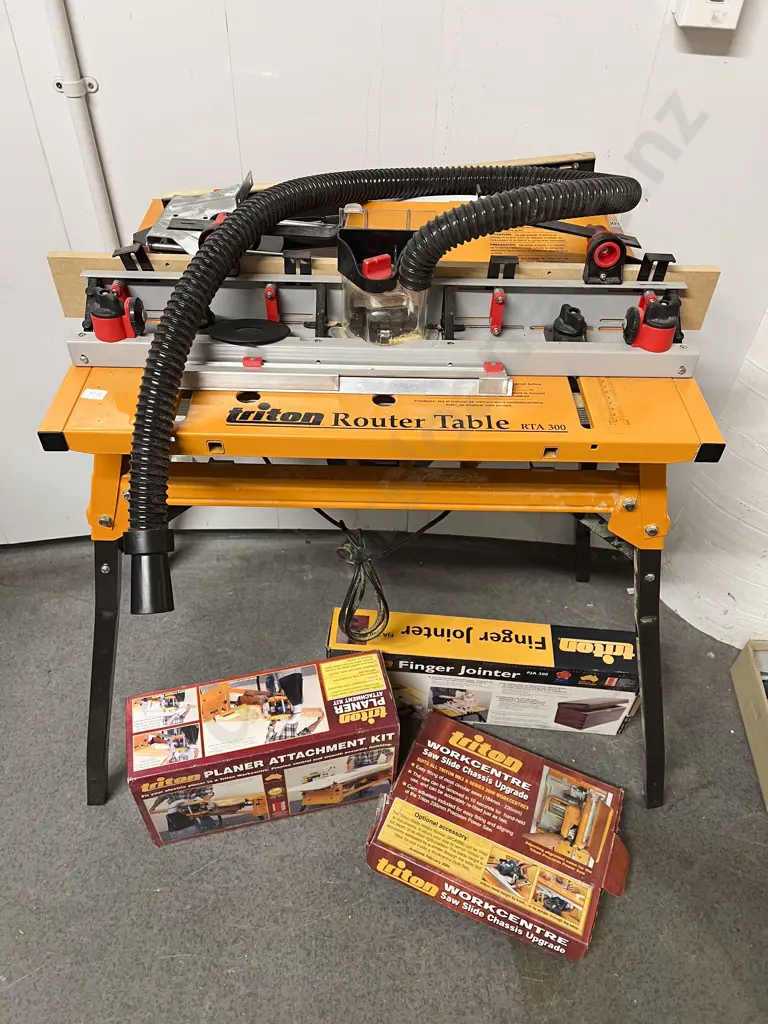 Tritan Router Table with Qty of Assorted Accessories and Boxed Attatchements Image 1++