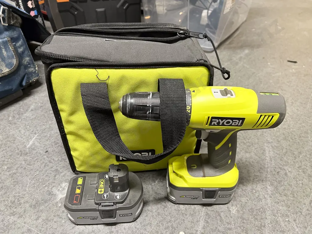 Ryobi Cordless Drill with Carry Case and Additional Battery Pack Image 1++