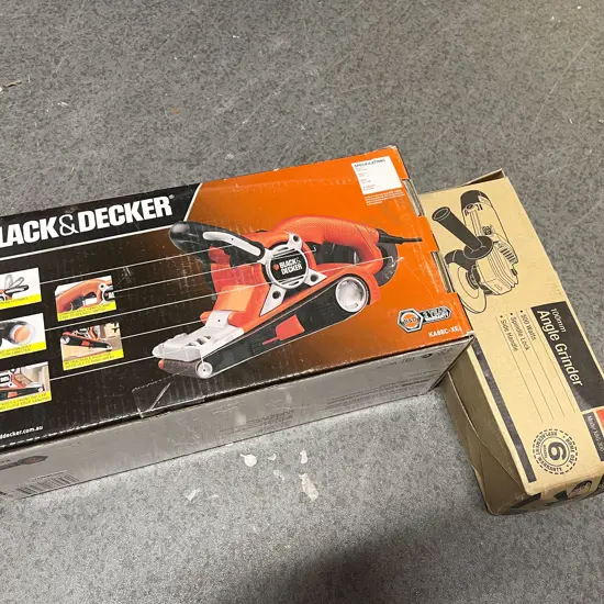 Black and Decker Belt Sander Together with Boxed Angle Grinde4r