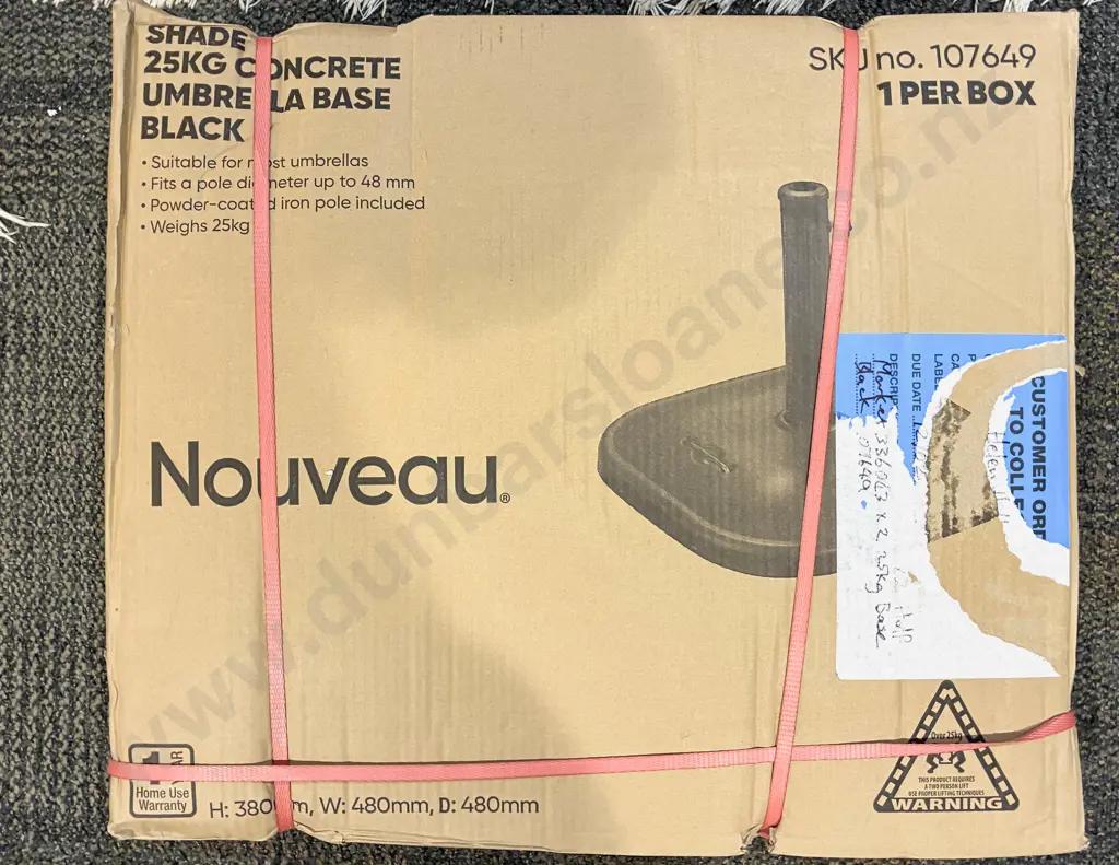 Boxed 'As New' 2.7m Half Umbrella Together with Boxed Umbrella Base Image 1++