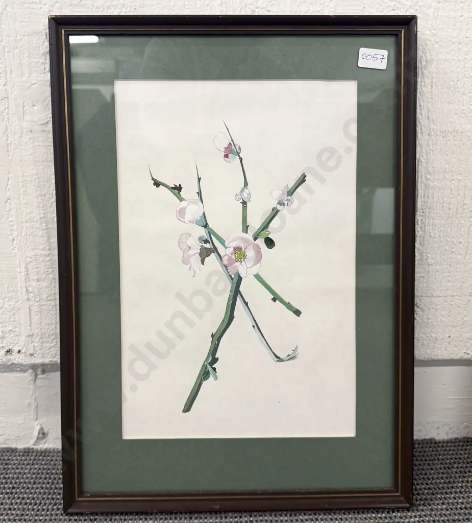 Anne Perkinson - Japonica Pink - Gouache & Ink Image 1++