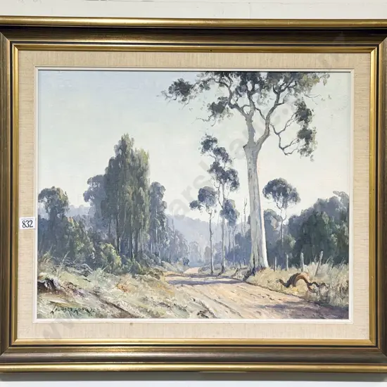 Leonard Long (Australia 1911-2013) - "Road to Bamarang" Oil on Board