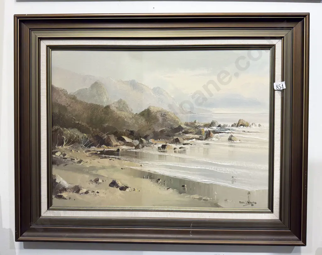 Peter J Wallers - "West Coast beach" Oil on Board Image 1++