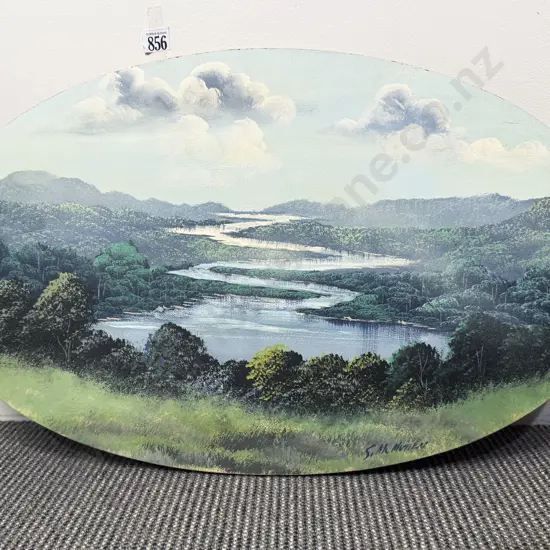 S. McMullan - Acrylic on Oval Board