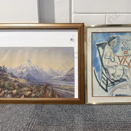 Francis Hodgkins Print Together with E.A Chapman Watercolour