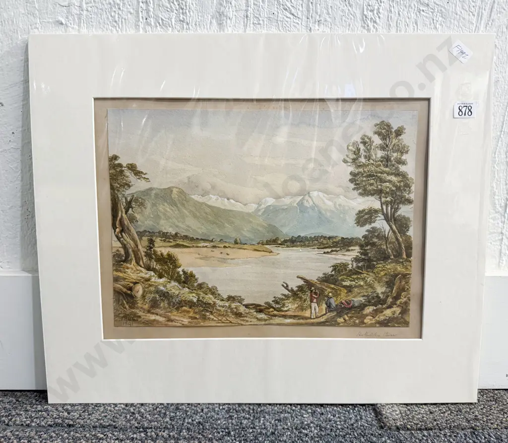 Signed JHMG - "Hokitika River" Watercolour (Unframed) Image 1++