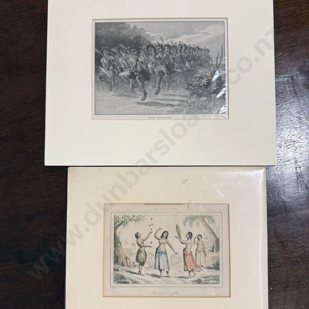 "Maori War Dance" Bookplate after Frank Mahony and "Archipel de Tonga" Bookplate after Victor Danvin Image 1++