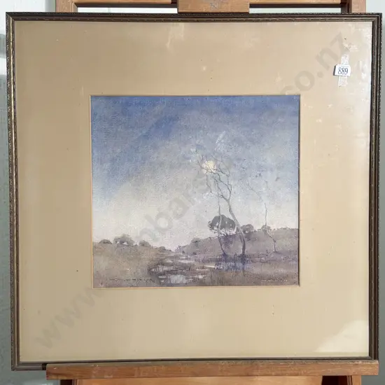 W.M. Whitney - "Blue Twilight" Watercolour