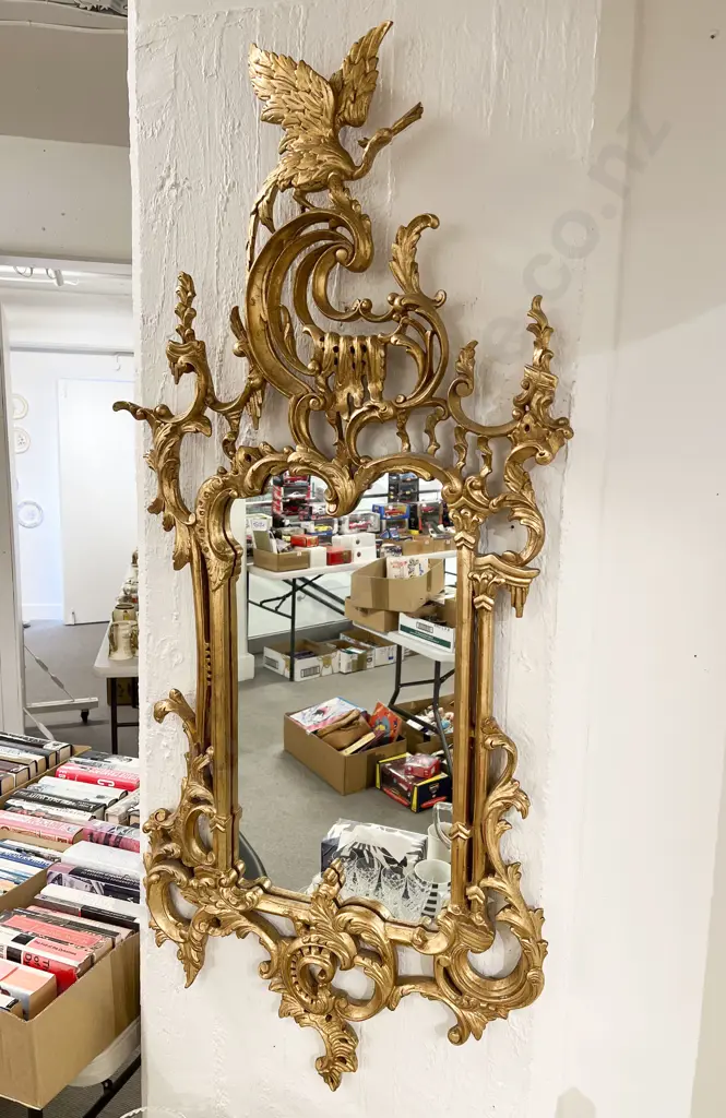 Chippendale Style Gilt Wall Mirror Image 1++