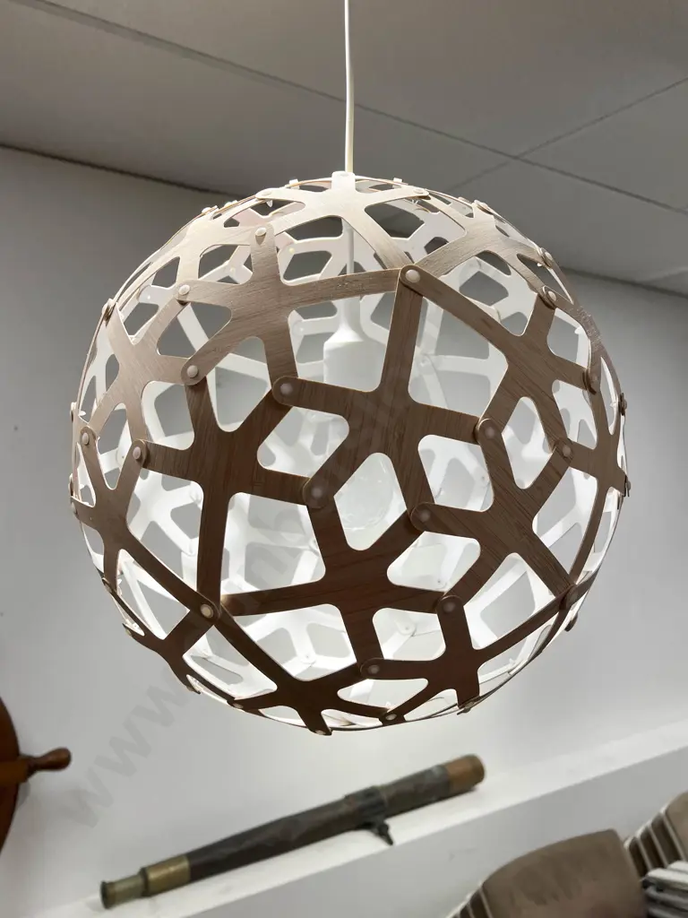 David Trubridge Coral Pendant Light with White Interior Image 1++
