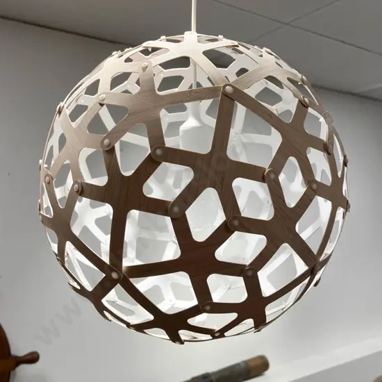 David Trubridge Coral Pendant Light with White Interior