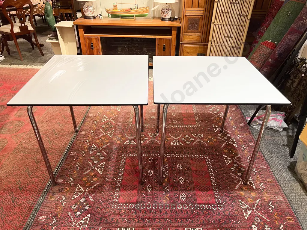 Pair of Modern Square Side Tables Image 1++