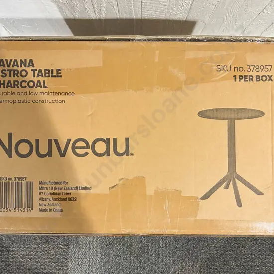 Box 'As New' Havana Bistro Side Table (Charcoal)