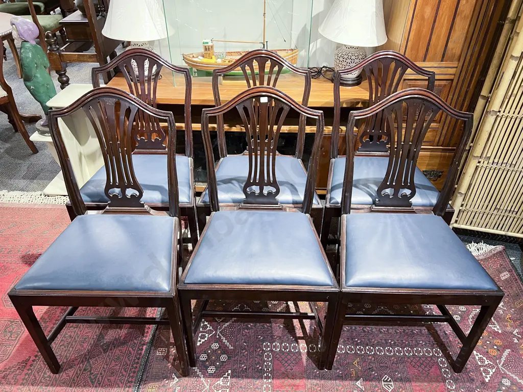 Six Mahogany Hepplewhite Style Dining Chairs Image 1++