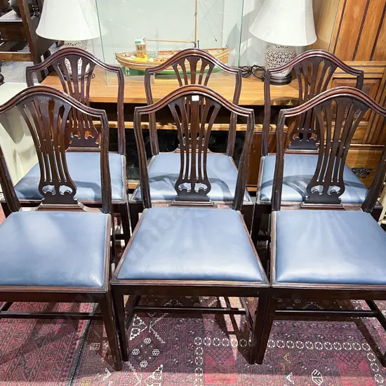 Six Mahogany Hepplewhite Style Dining Chairs