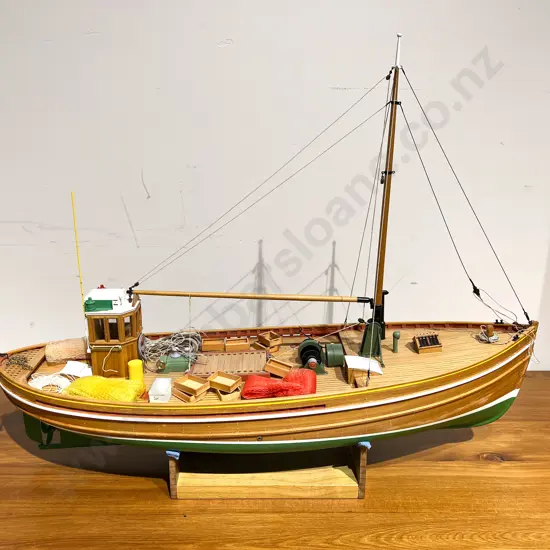 Glass Cased Model Of A Scottish East Coast Fishing Trawler