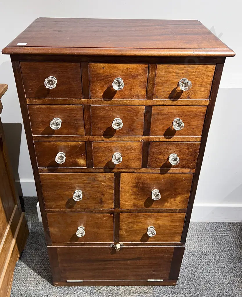Multi Drawer Apothecary Cabinet with Drop Front Door to Base Image 1++