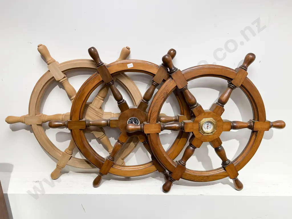 Pair of Ship Wheel Form Clocks and Other Image 1++