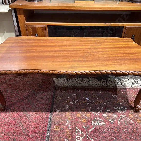 Repro. Mahogany Coffee Table with Claw and Ball Feet