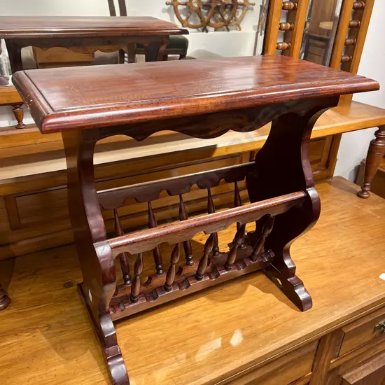 Modern Side Table with Magazine Rack Under Tier