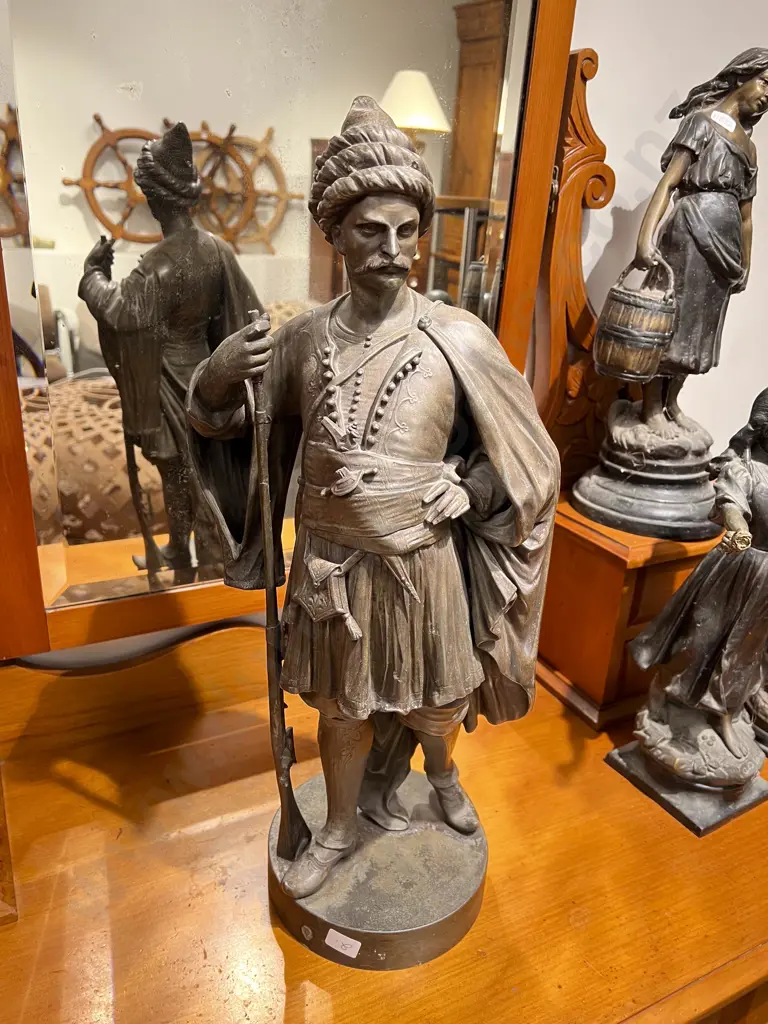C19th Bronze Figure of Warrior Image 1++