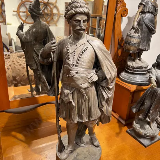 C19th Bronze Figure of Warrior