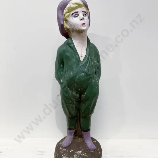 Painted Concrete Figural Garden Ornament