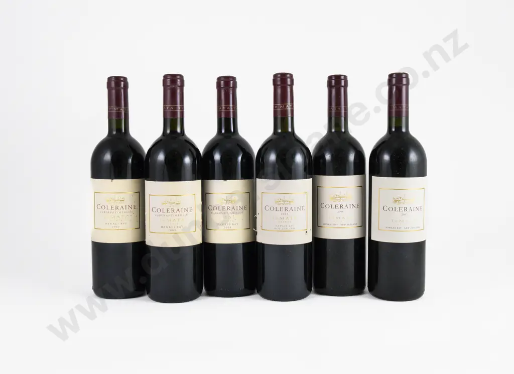 6 Bottles NZ 2002 - 2007 Te Mata Coleraine Image 1++