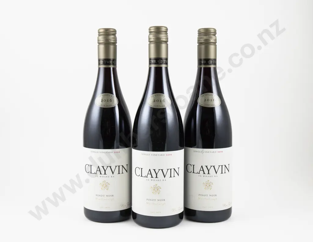 3 Bottles NZ 2016 Te Whare Ra Clayvin Pinot Noir Image 1++