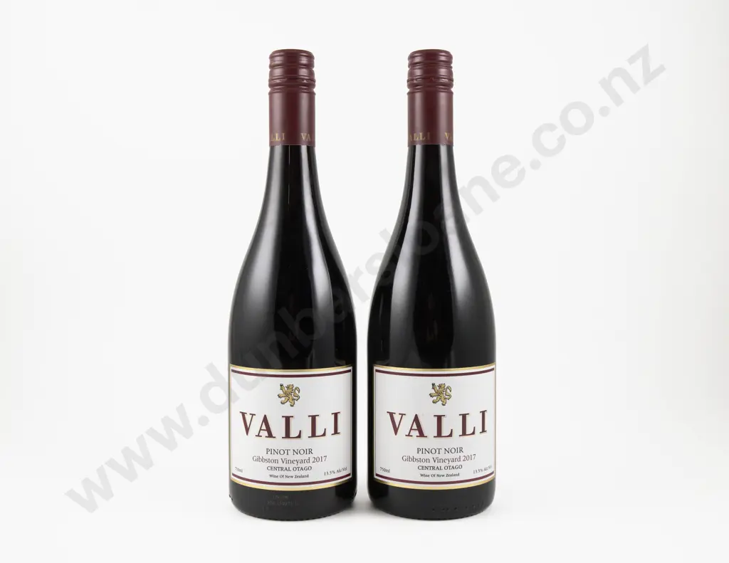 2 Bottles NZ 2017 Valli Gibbston Vineyards Pinot Noir Image 1++