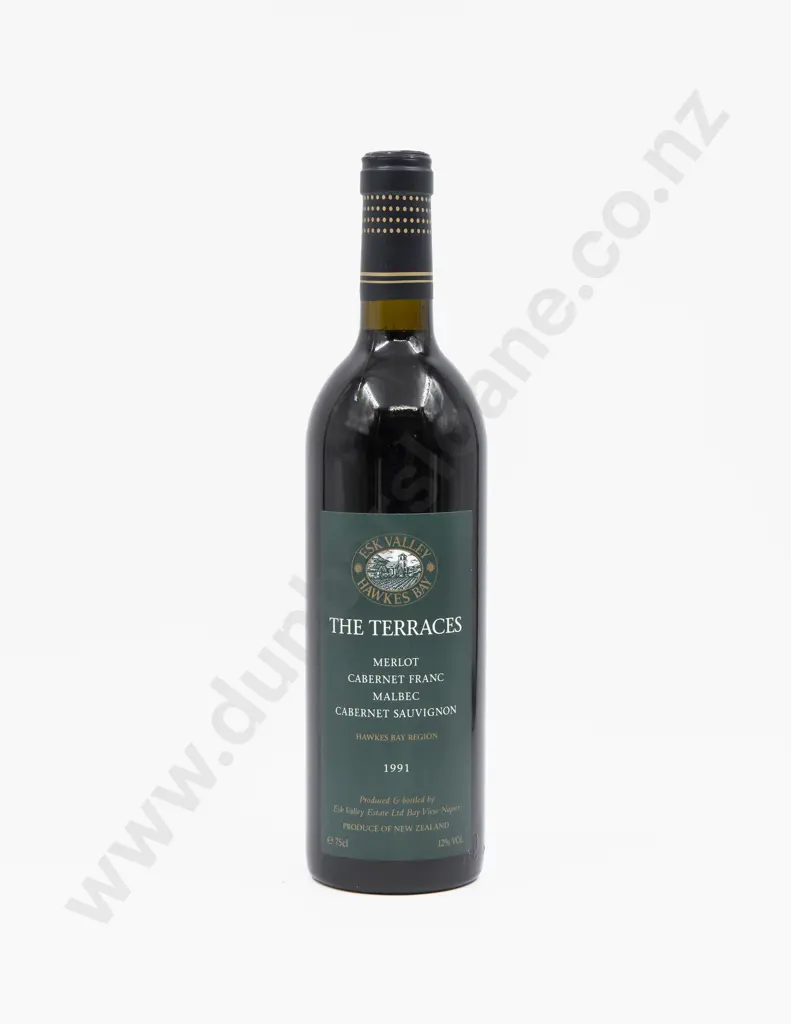 1 Bottle NZ 1991 Esk Valley Hawkes Bay The Terraces Merlot Cabernet Franc Malbec Cabernet Sauvignon Image 1++