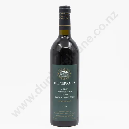 1 Bottle NZ 1991 Esk Valley Hawkes Bay The Terraces Merlot Cabernet Franc Malbec Cabernet Sauvignon