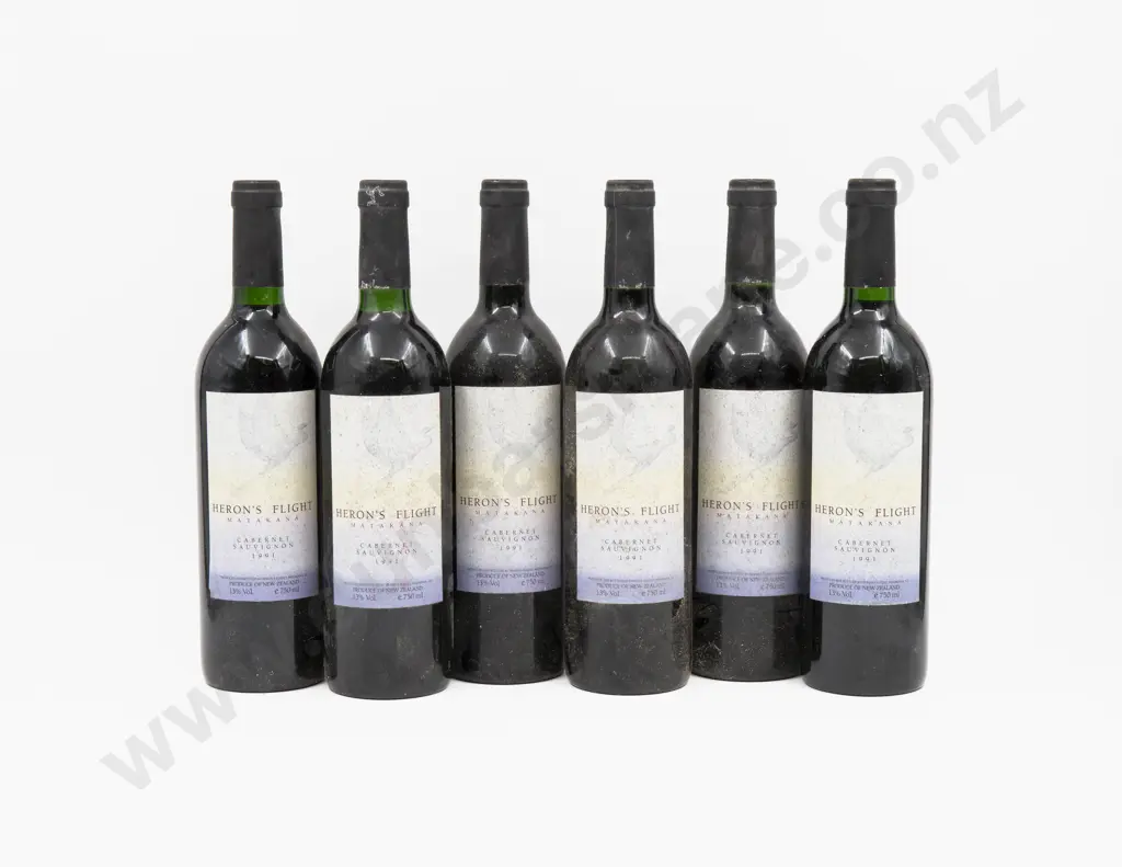 6 Bottles NZ 1991 Heron's Flight Matakana Cabernet Sauvignon Image 1++