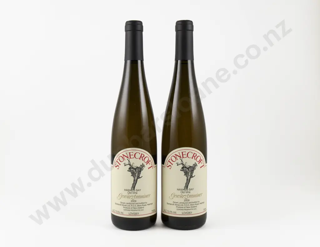 2 Bottles NZ 2009 Stonecroft Gewurztraminer Image 1++
