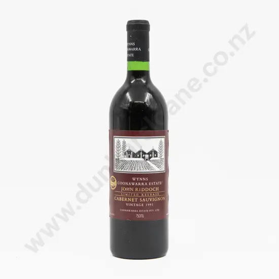 1 Bottle Aust 1991 Wynns Coonawarrra Estate John Riddoch Limited Release Cabernet Sauvignon