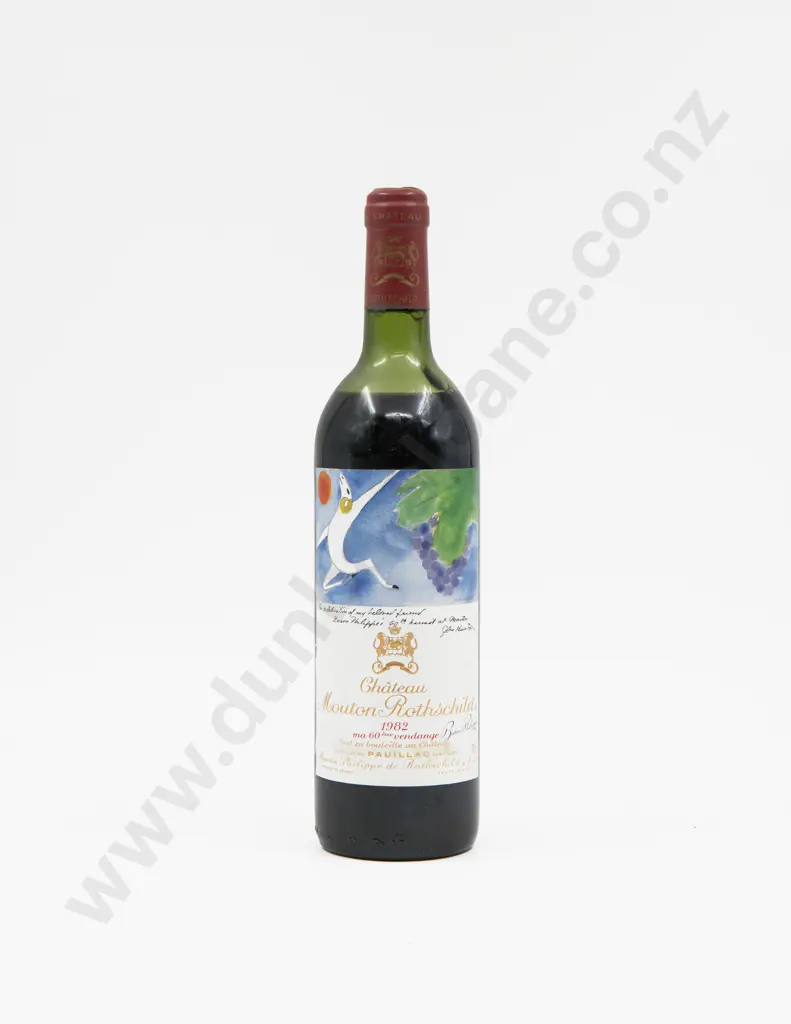 1 Bottle French 1982 Chateau Mouton Rothschild Pauillac Image 1++